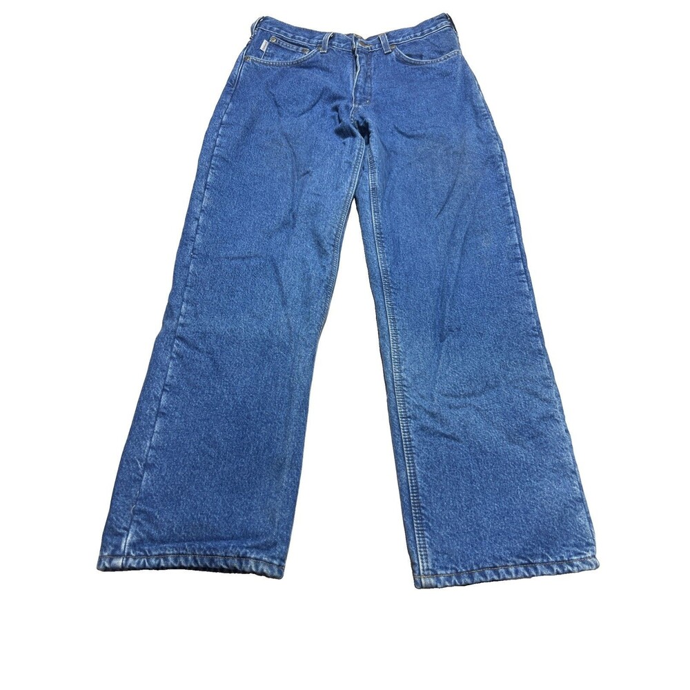 Carhartt Relaxed Fit Straight Leg Fleece Lined Jeans Mens Size 32x30 B155